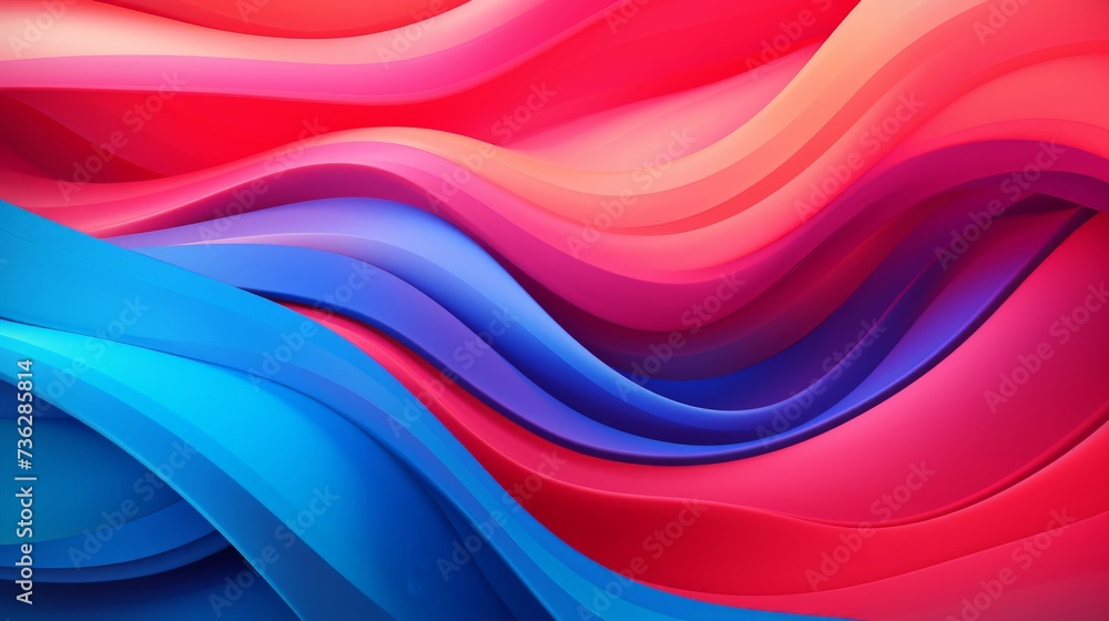 Poster abstract fluid shapes in blue and red gradient. abstract background featuring fluid shapes with a ha