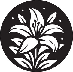 A Lily Flowers Icon Silhouette Vector illustration