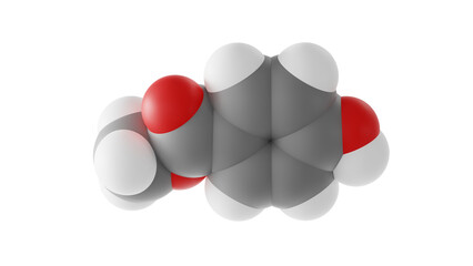 methylparaben molecule, anti-fungal agent, molecular structure, isolated 3d model van der Waals