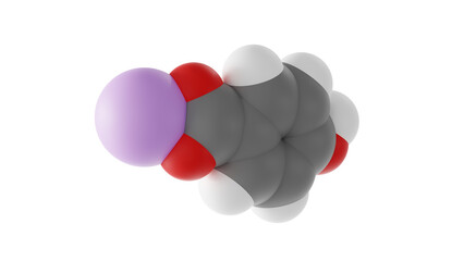 sodium methylparaben molecule, food preservative e219, molecular structure, isolated 3d model van der Waals