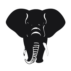 Vector head of mascot elephant head isolated on white