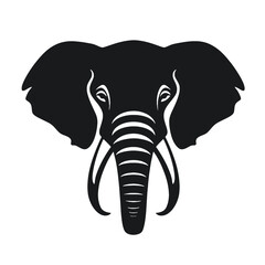 Vector head of mascot elephant head isolated on white