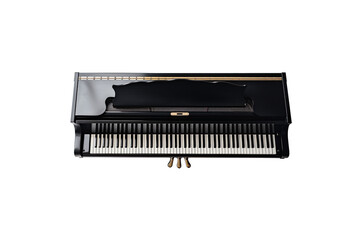 Black grand piano isolated