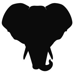 Vector head of mascot elephant head isolated on white