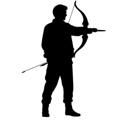 Black silhouette of archer
