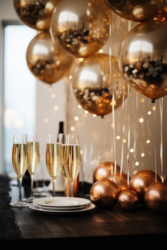 Simplicity meets celebration in a series of images showcasing modern New Year's decor