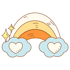 Boho rainbow templates, vintage rainbow color lines print. Groovy striped design poster, abstract 1970s colorful background vector set. Minimalistic