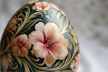 Up close and personal with beautifully painted Easter eggs in floral motifs.
