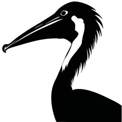 Vector image of pelican silhouette