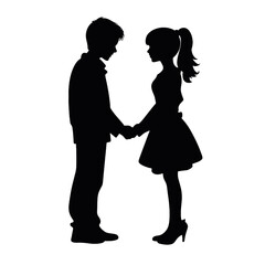 boy and girl in love silhouette
