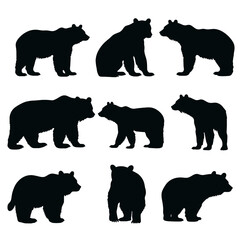 
Silhouette bear isolated on white background