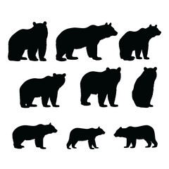 
Silhouette bear isolated on white background