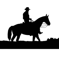 cowboy  illustration, vector cowboy   silhouette - Vector