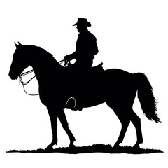 cowboy  illustration, vector cowboy   silhouette - Vector