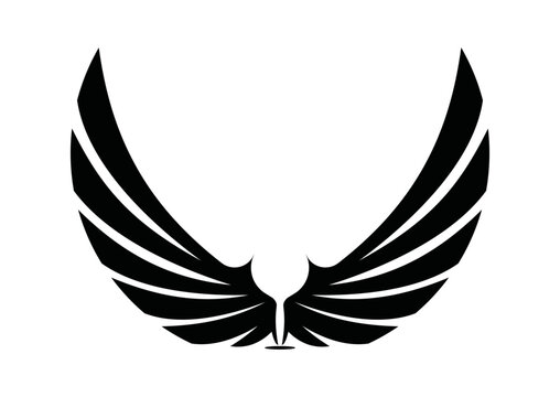 Logo d'un verre de vin avec des grande ailes. Icône minimaliste et design.