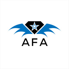 AFA letter logo. technology icon blue image on white background. AFA Monogram logo design for entrepreneur and business. AFA best icon.	
