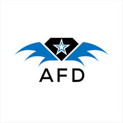 AFD letter logo. technology icon blue image on white background. AFD Monogram logo design for entrepreneur and business. AFD best icon.	
