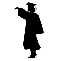 silhouette of a person in graduation gown 