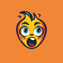  cartoon face logo, Surprised face