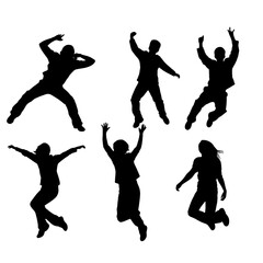 jumping people silhouettes