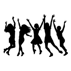 jumping people silhouettes