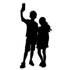 Taking Selfie Silhouette

