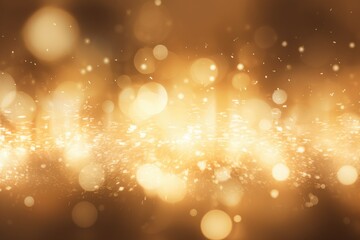 Fototapeta na wymiar Golden glittering magic lights, Glistening festive ambiance: captivating defocused holiday background, AI generated