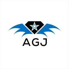 AGJ letter logo. technology icon blue image on white background. AGJ Monogram logo design for entrepreneur and business. AGJ best icon.	
