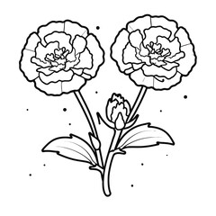 Flower Coloring Page Outline Vector 