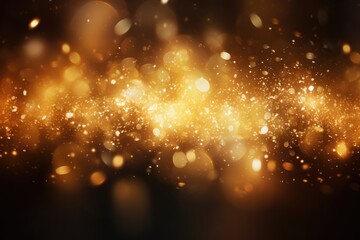 Fototapeta na wymiar Enchanting radiance golden glittering magic lights, Glistening festive ambiance: captivating defocused holiday background, AI generated