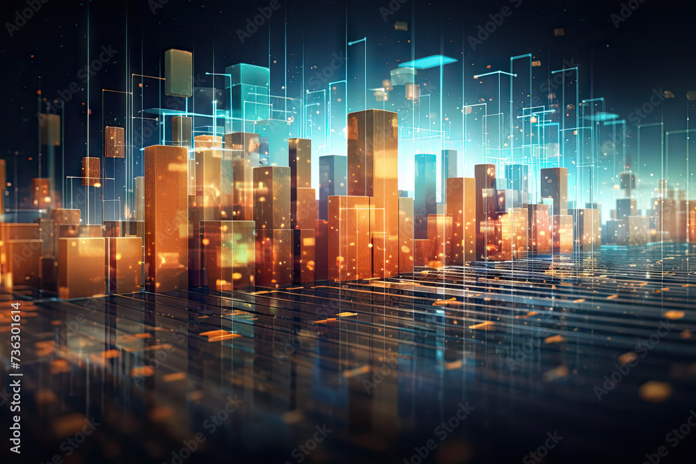 Poster machine learning algorithms illustration, uhd, futuristic data collecting, bokeh lighting