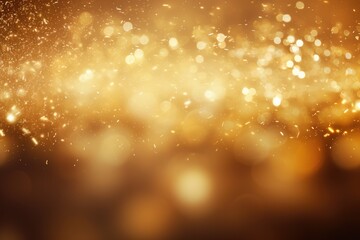Enchanting radiance golden glittering magic lights, Glistening festive ambiance: captivating defocused holiday background, AI generated