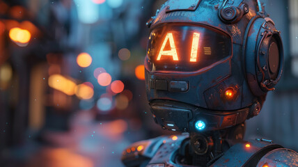 Fototapeta premium The robot with the letters 