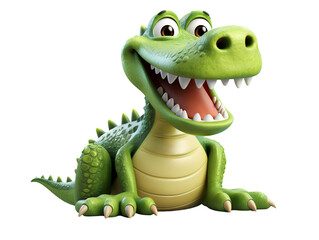 Fototapeta premium Cartoon Crocodile, isolated on a transparent or white background
