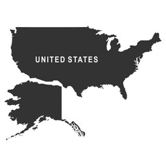 United States detailed map thin line illustration. Outline USA map vector icon.