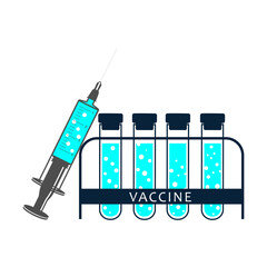 Coronavirus vaccine line icon. Covid-19 syringe sign. Corona virus symbol. Colorful thin line outline concept. Linear style coronavirus vaccine icon. Editable stroke. Vector