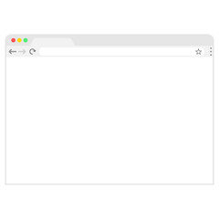 Modern browser window design isolated on dark grey background. Web window screen mockup. Internet empty page concept with shadow. Vector illustration