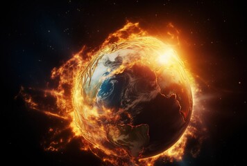 Obraz premium Burning planet earth