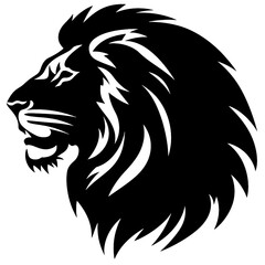 
Lion Face, Silhouettes Lion Face SVG, black and white lion vector