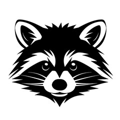 Raccoon head  Silhouette  Vector illustration, SVG