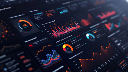 In-depth analysis interface used by tech industry analysts showcasing detailed graphs and charts on market trends and startup growth,generative ai