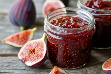Tasty morning fig jam made at home