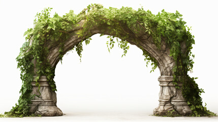  Stone arch covered with green ivy. Arch in Greene - obrazy, fototapety, plakaty