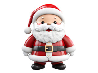 Cute Santa Claus, isolated on a transparent or white background