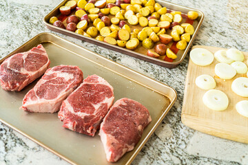 Seasoned Rib Eye Steak Ready for Grilling