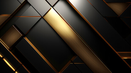 Abstract luxury background of metal with black and gold color - obrazy, fototapety, plakaty
