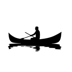 fisherman in a boat silhouette