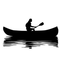 fisherman in a boat silhouette