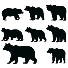 Silhouette bear isolated on white background