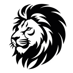 Lion Face, Silhouettes Lion Face SVG, black and white lion vector